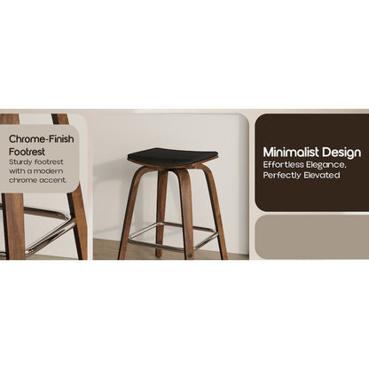 Wooden Counter Stool in Black