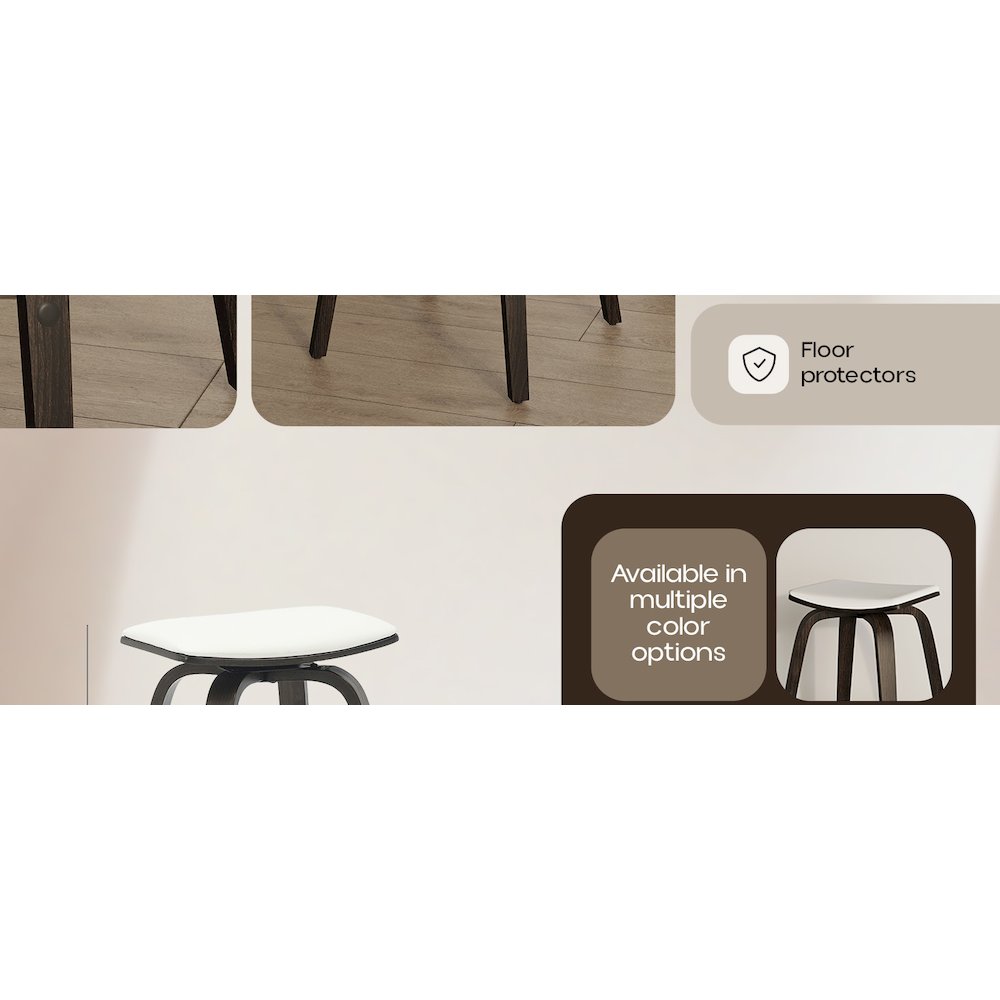 Wooden Counter Stool in White