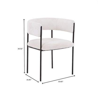 Elias Collection Modern Dining Chair in Light Grey Velvet - Set of 4