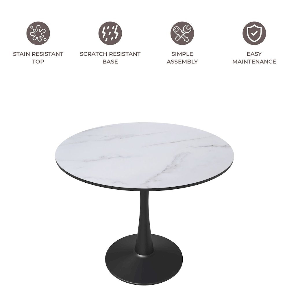 Bristol Mid-Century Modern Round Dining Table