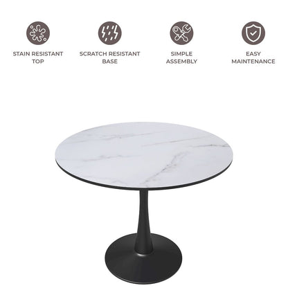 Bristol Mid-Century Modern Round Dining Table