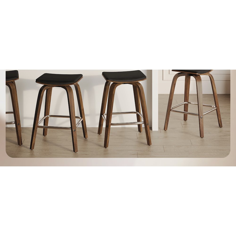 Wooden Counter Stool in Black