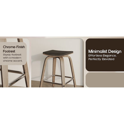 Wooden Counter Stool in Brown
