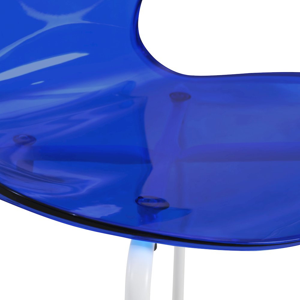 Modern Oyster Transparent Side Chair in White Base Set of 2