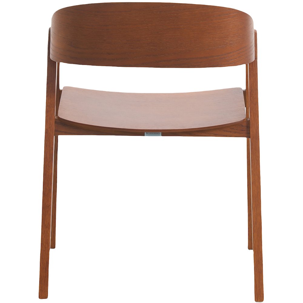 Rivo Collection Elegant Dining Chair in Dark Natural Wood - Set of 2