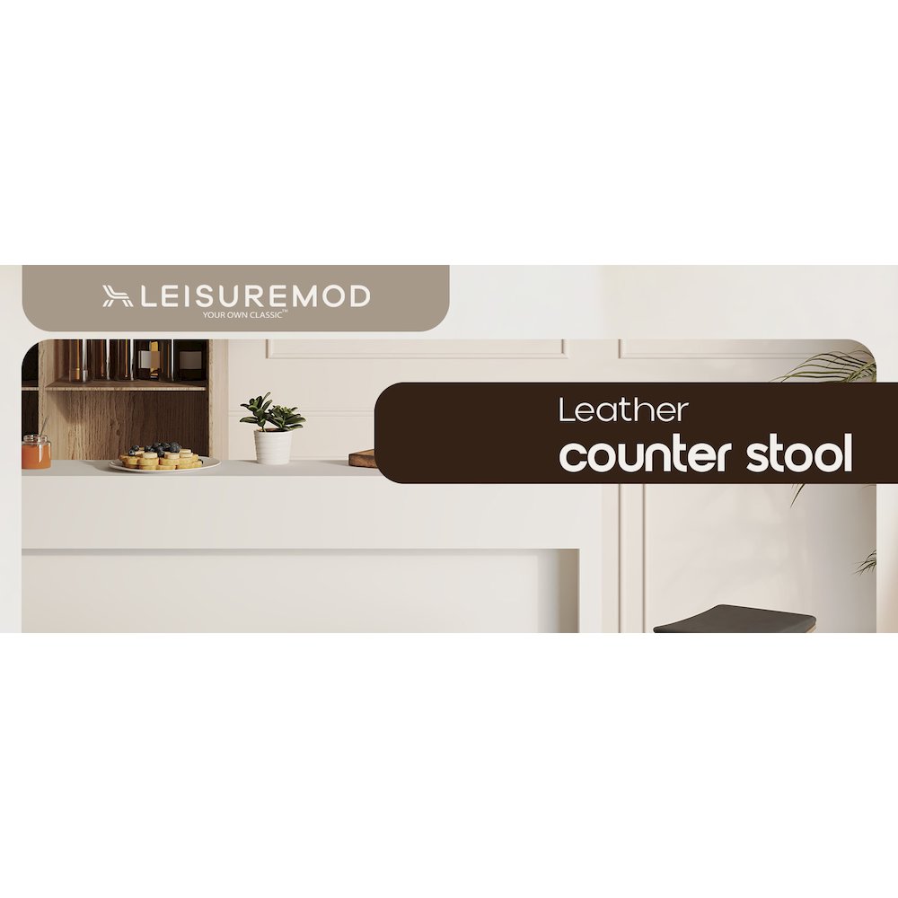 Wooden Counter Stool in Brown