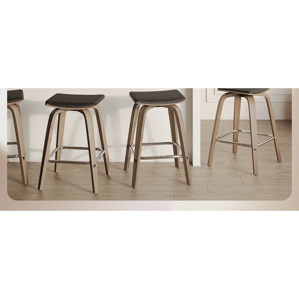 Wooden Counter Stool in Brown