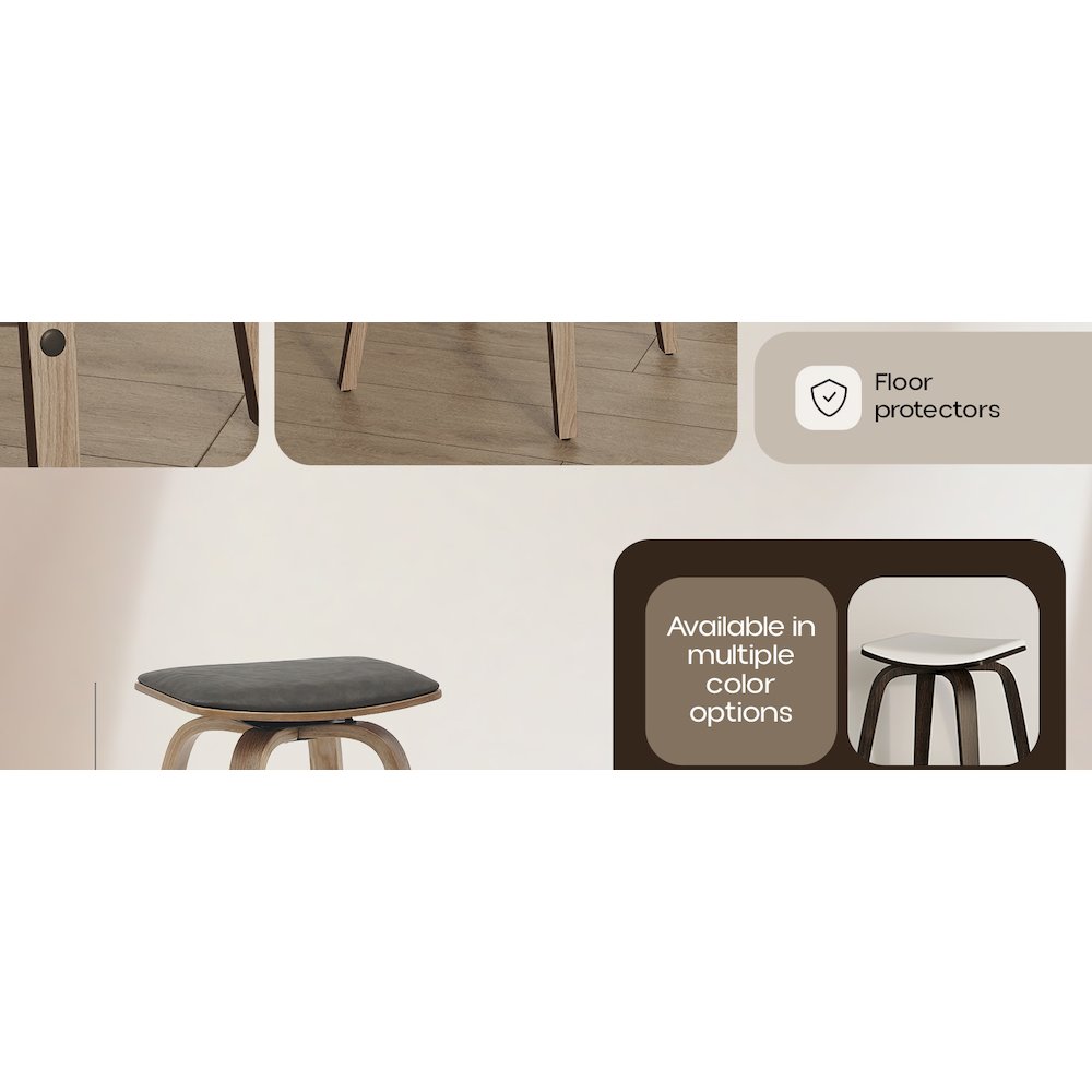 Wooden Counter Stool in Brown