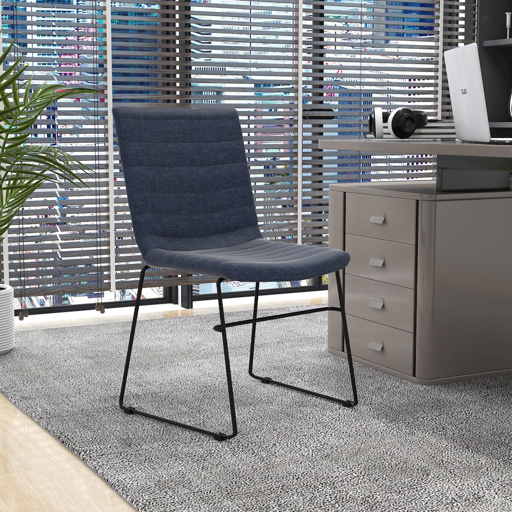 Zylar Series Office Guest Chair in Dark Blue Fabric