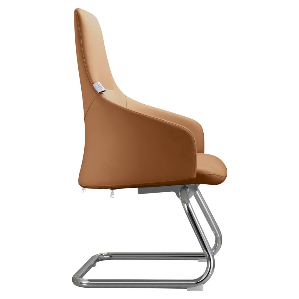 Celeste Series Office Guest Chair in Acorn Brown Leather
