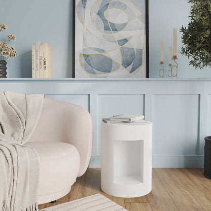Modern Side End Table Nook Series In White