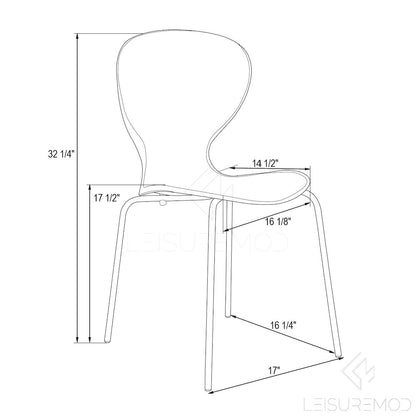 Modern Oyster Transparent Side Chair, Set of 2