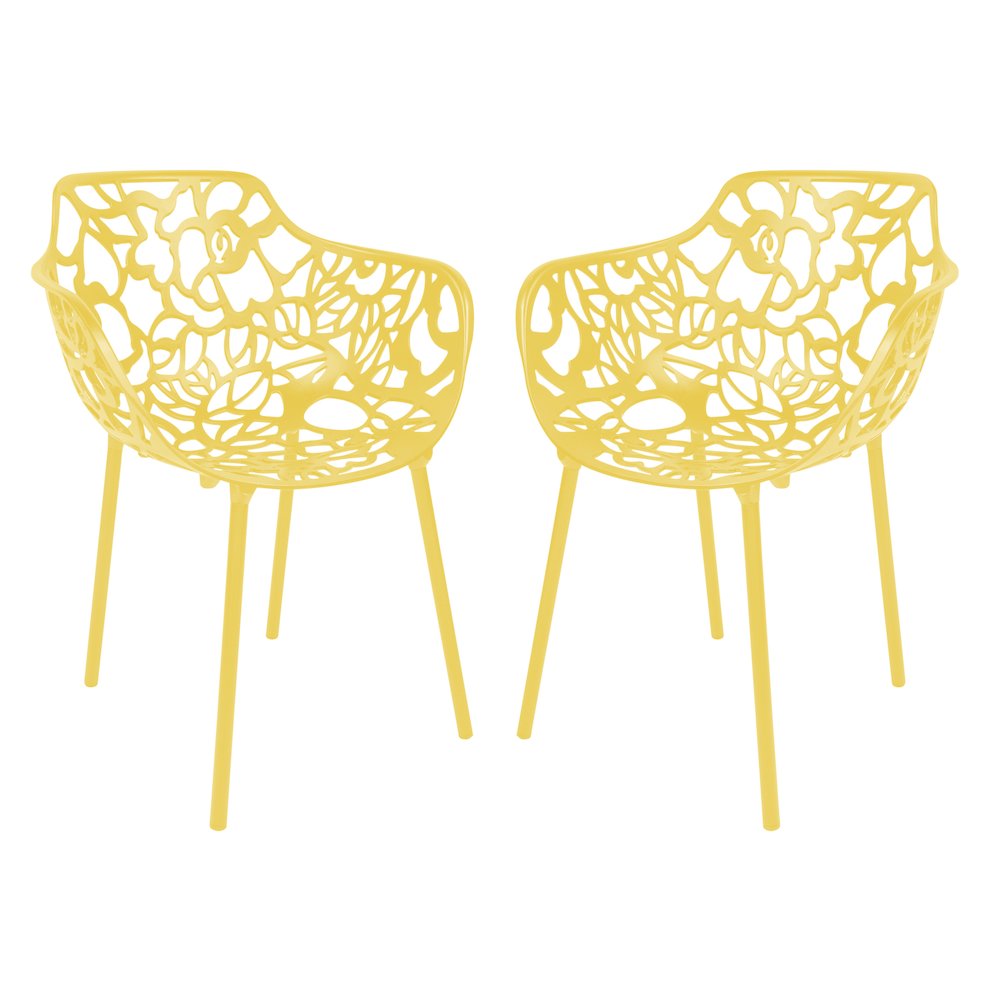 Modern Devon Aluminum Armchair, Set of 2