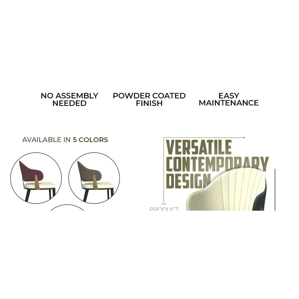 Aria Series Modern Dining Chair in Green Set of 2