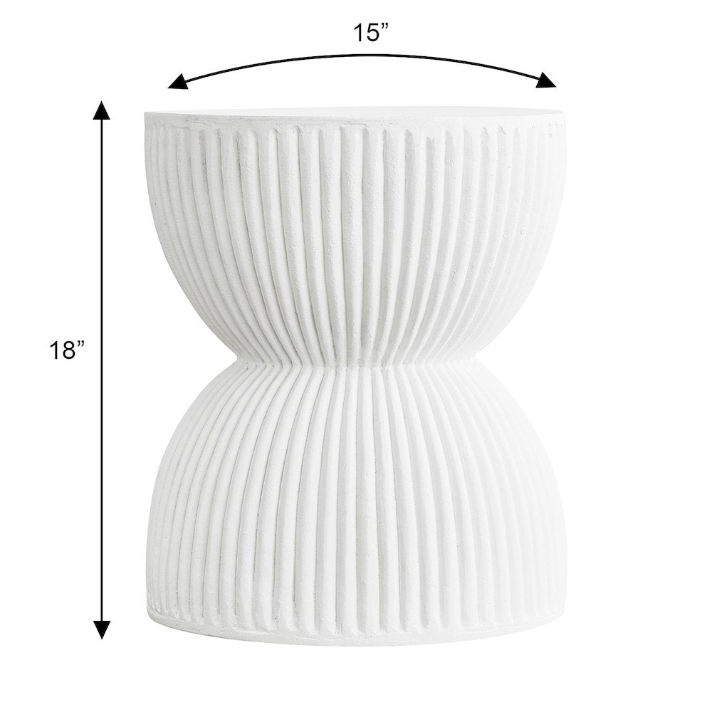 Modern Side End Table Spire Series In White
