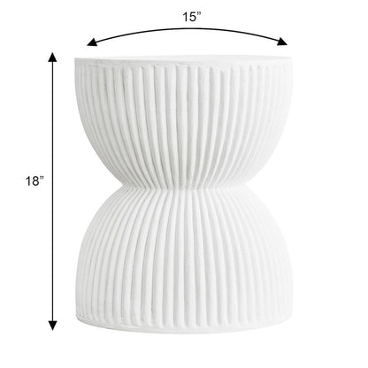 Modern Side End Table Spire Series In White