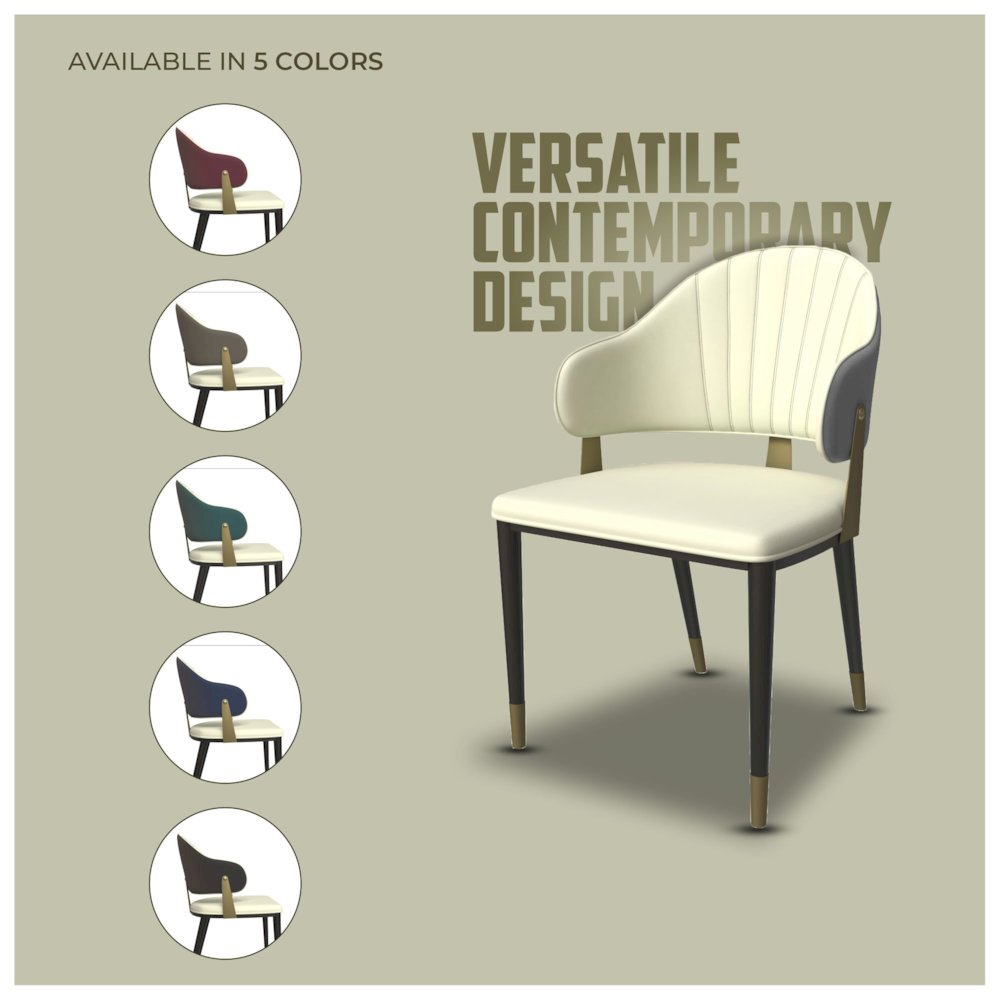 Aria Series Modern Dining Chair in Grey Set of 2