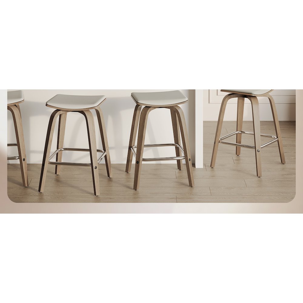 Wooden Counter Stool in Light Grey