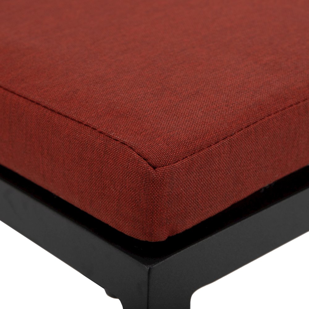 Chelsea Collection Aluminum Outdoor Dining Set in black with Cherry Cushions