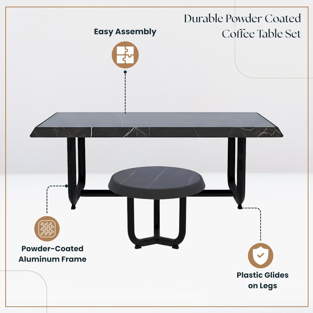 Klyra 5-Piece Aluminum Conversation Set with 2 accent chair in Grey