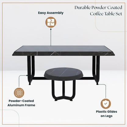 Klyra 5-Piece Aluminum Conversation Set with 2 accent chair in Grey