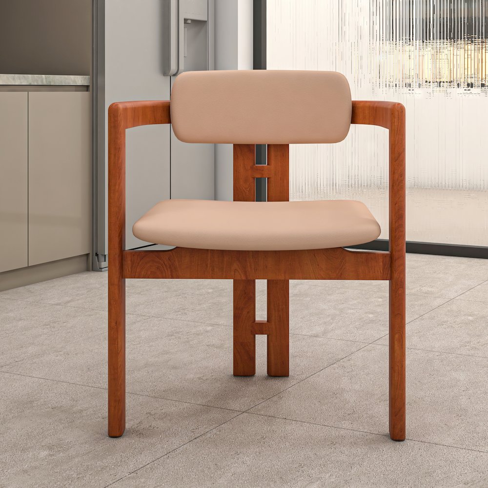 Velo Series Modern Dining Cha...rk Natural Wood with Taupe Seat Set of 4