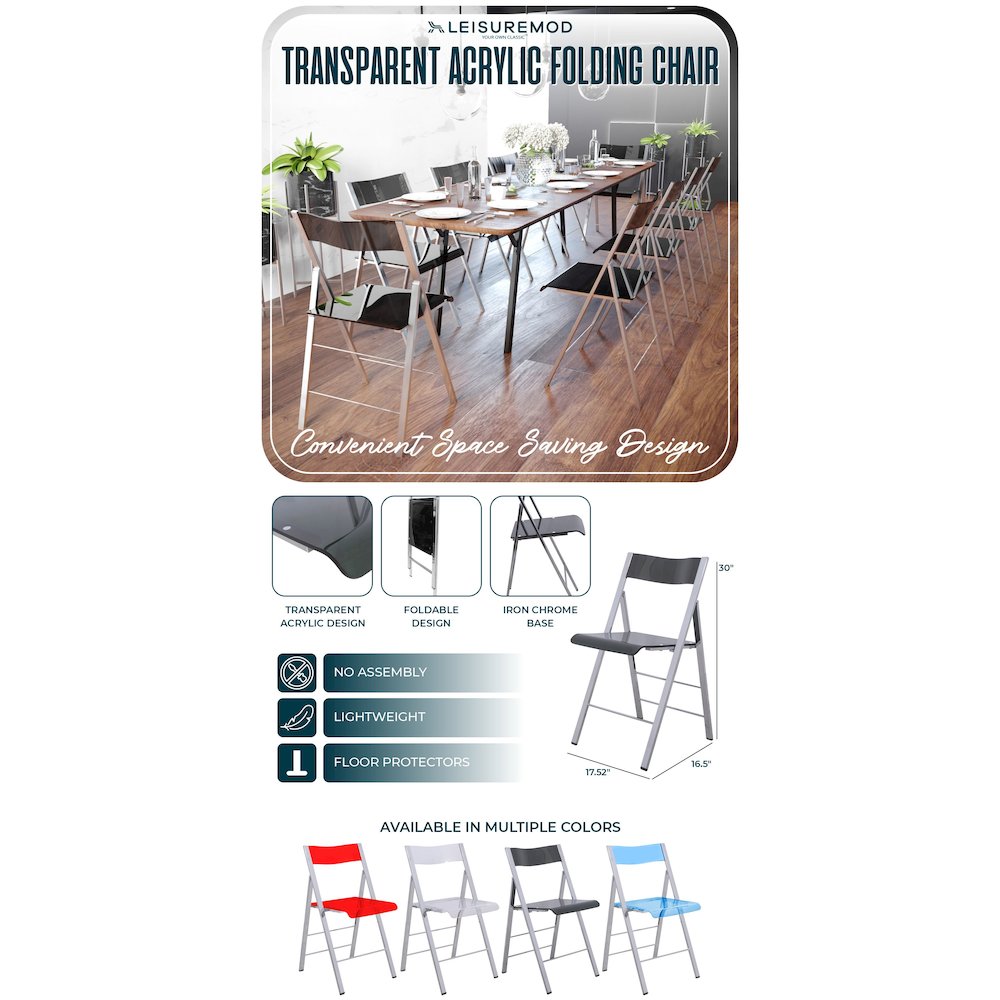 Menno Modern Acrylic Folding Chair