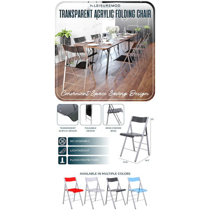 Menno Modern Acrylic Folding Chair