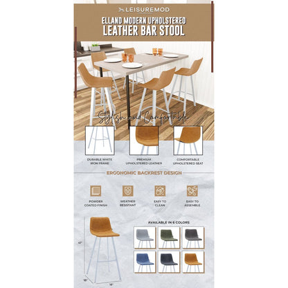 Elland - Bar stool - Light Brown - White Base