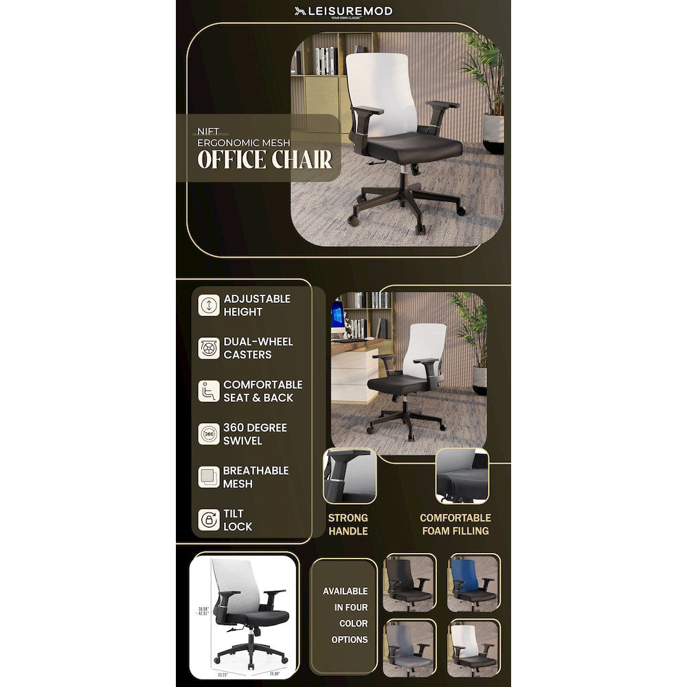 Office Brio Series Office Task Chair In White