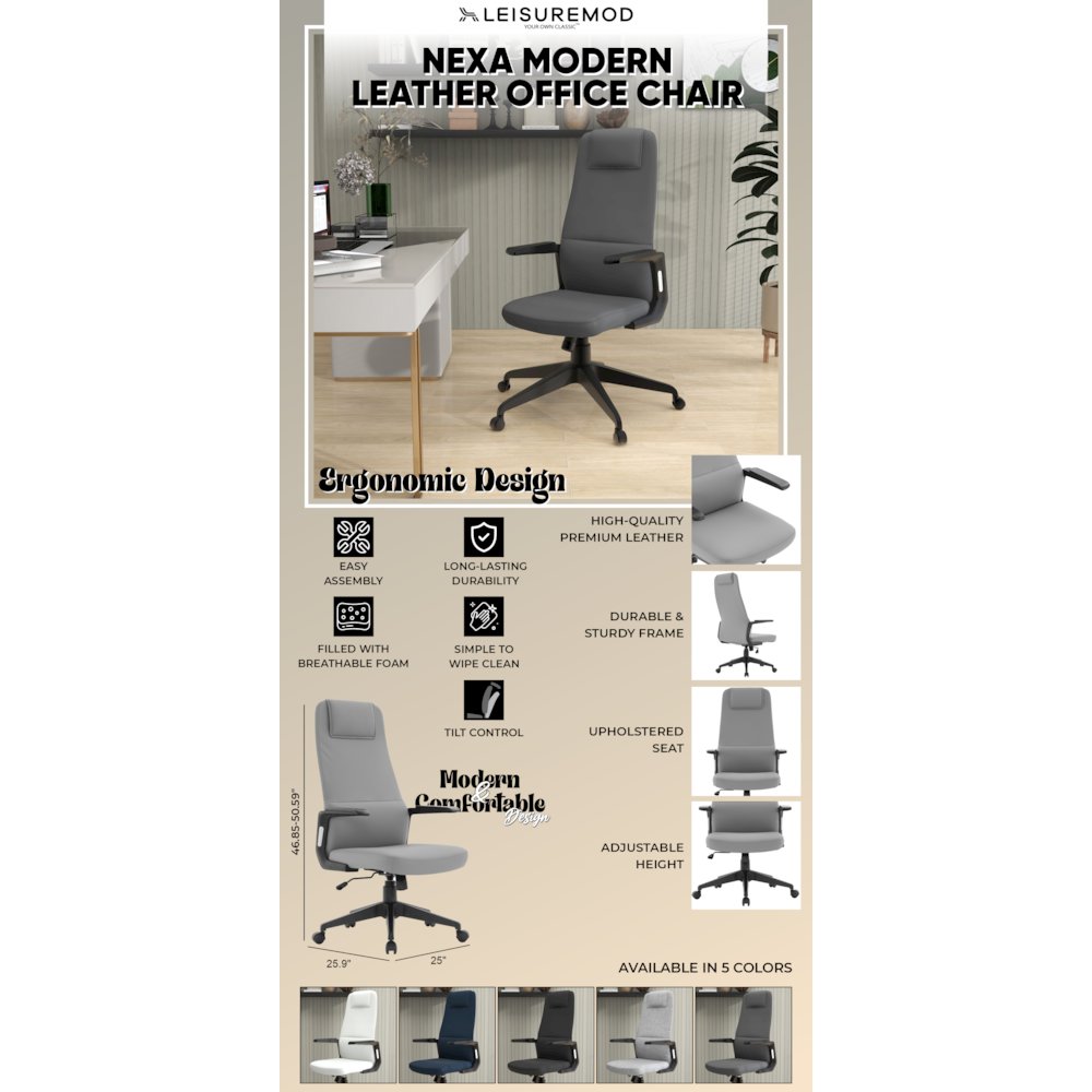 Nexa Collection Modern Office Chair In Grey