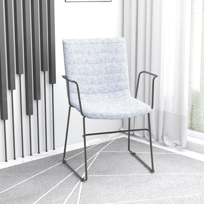 Zylar Series Office Guest Arm Chair in Grey Fabric