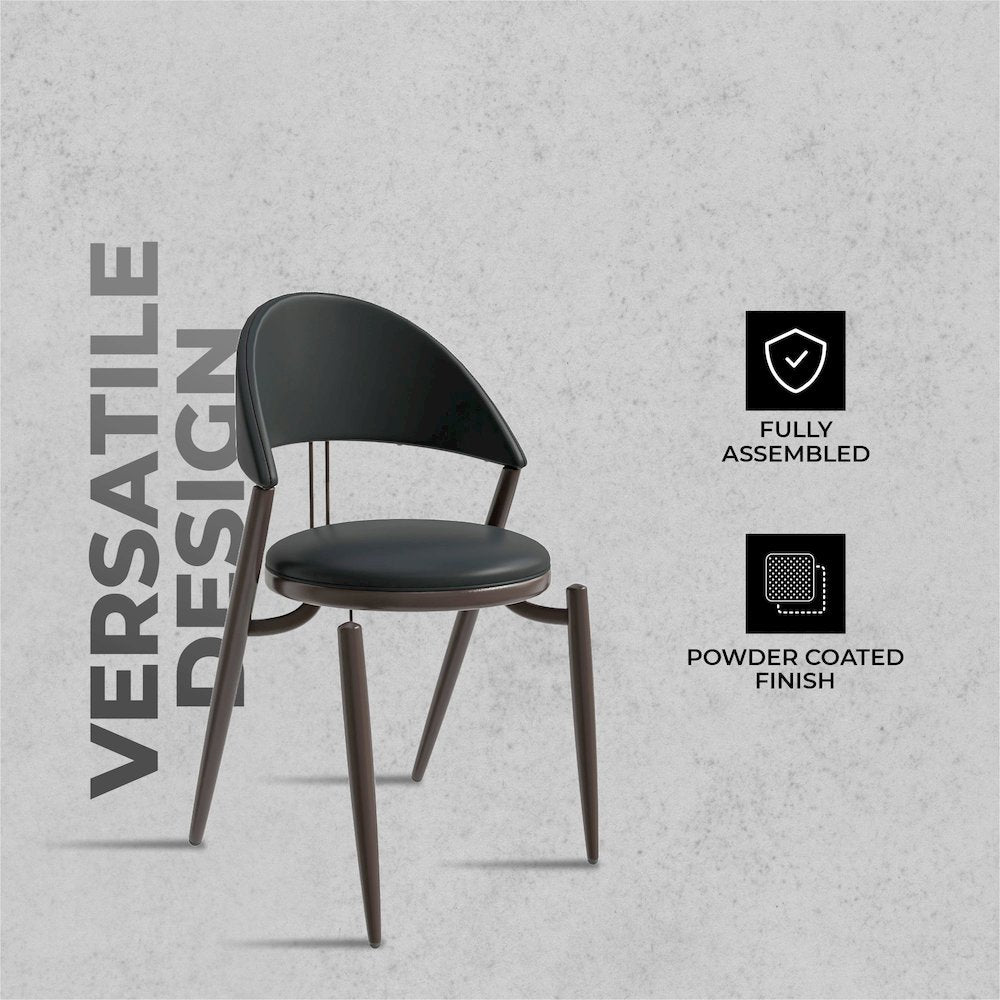Venice Collection Modern Dining Chair In Black