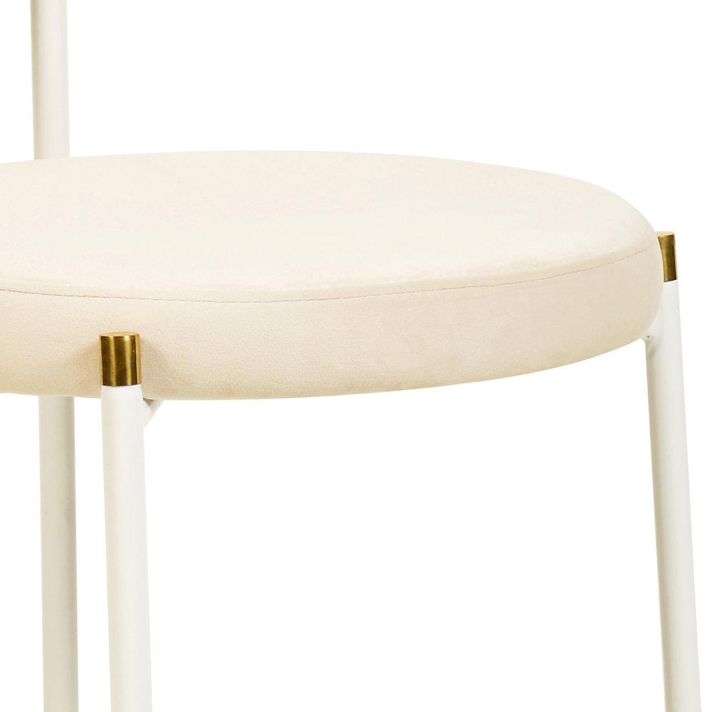 Euston Collection Modern Dining Chair White Frame In Beige