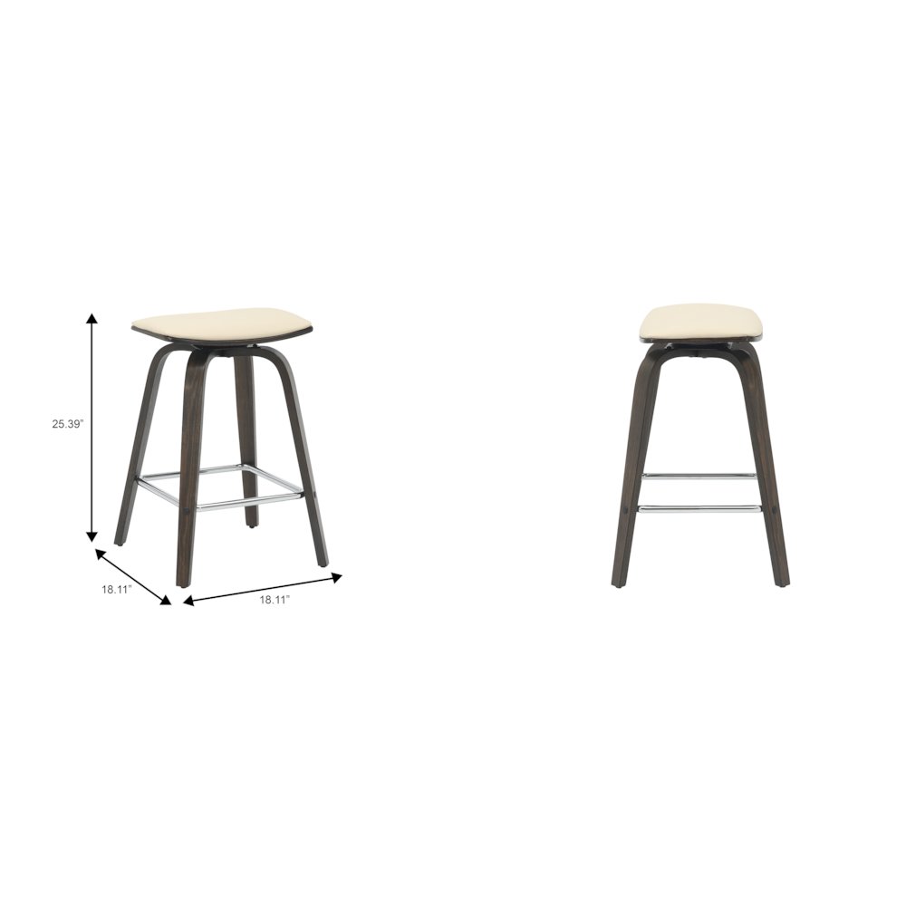 Wooden Counter Stool in Taupe