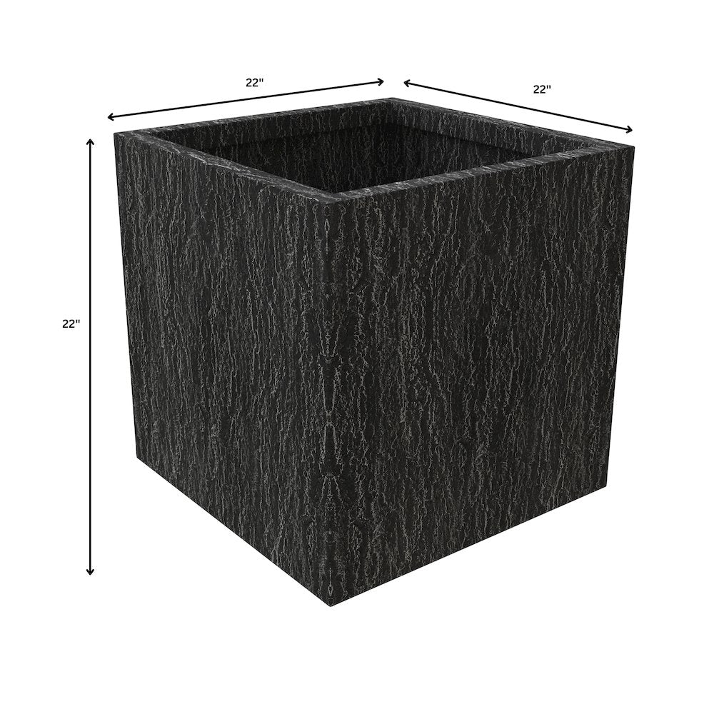 Verdura Series Cubic Poly Stone Planter in Dotted Blck 21.7 Cube