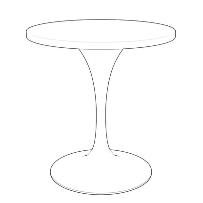 Verve Collection 27 Round Dining Table, White Base with Black MDF Top