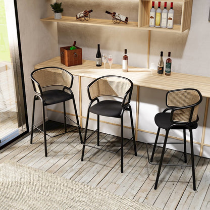 Ervilla Wicker Bar Stool Set of 2