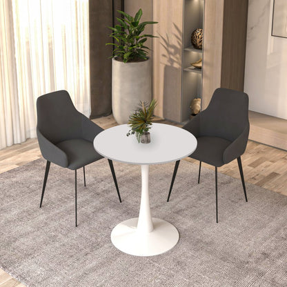 Leisyremod Bristol 24" Round Dining Table White base with White top