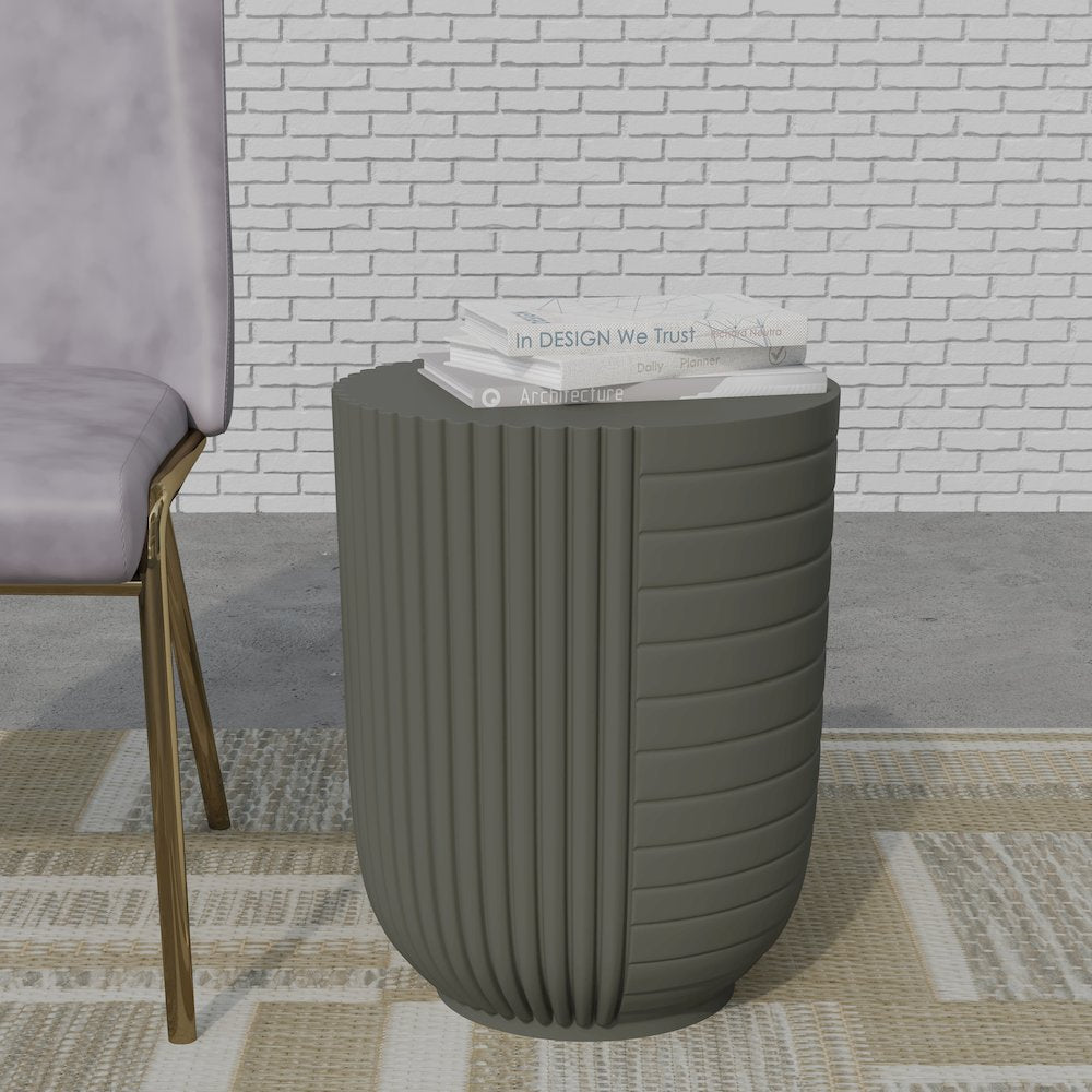 Modern Side End Table Trove Series In Green Grey