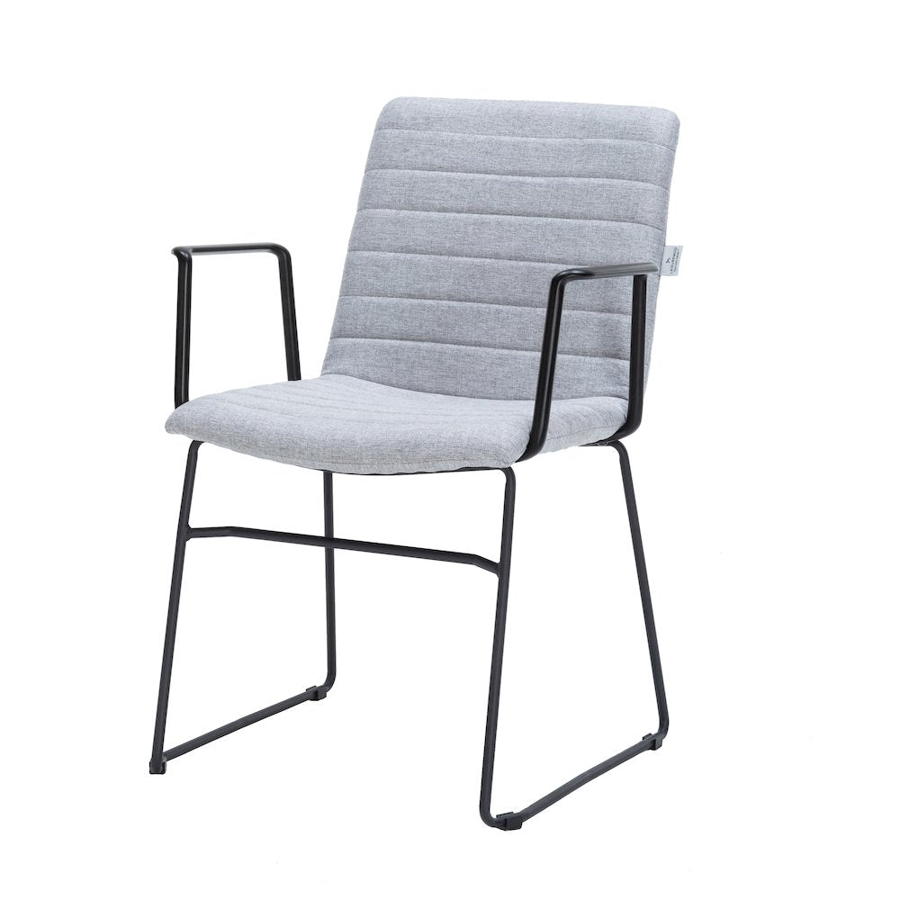 Zylar Series Office Guest Arm Chair in Grey Fabric