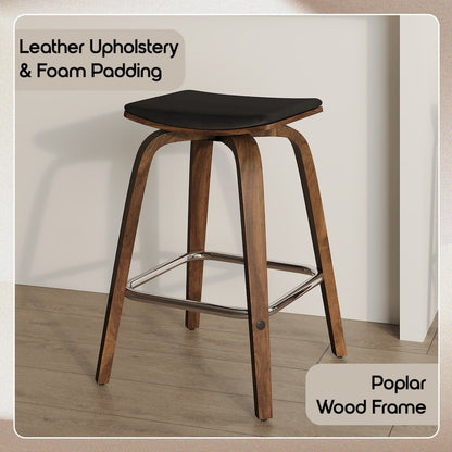 Wooden Counter Stool in Black