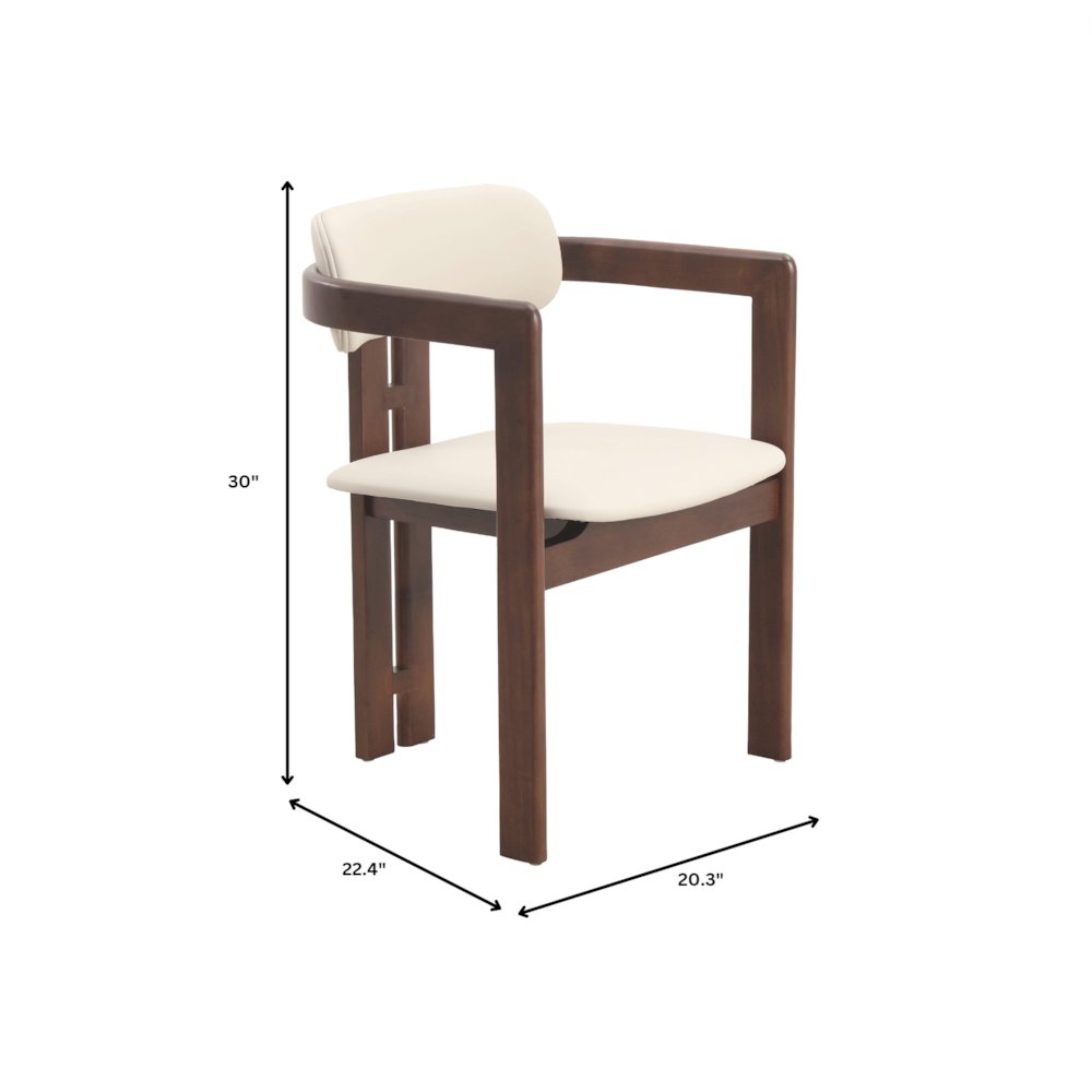 Velo Series Modern Dining Chair in Walnut Color Wood with Toupe Seat