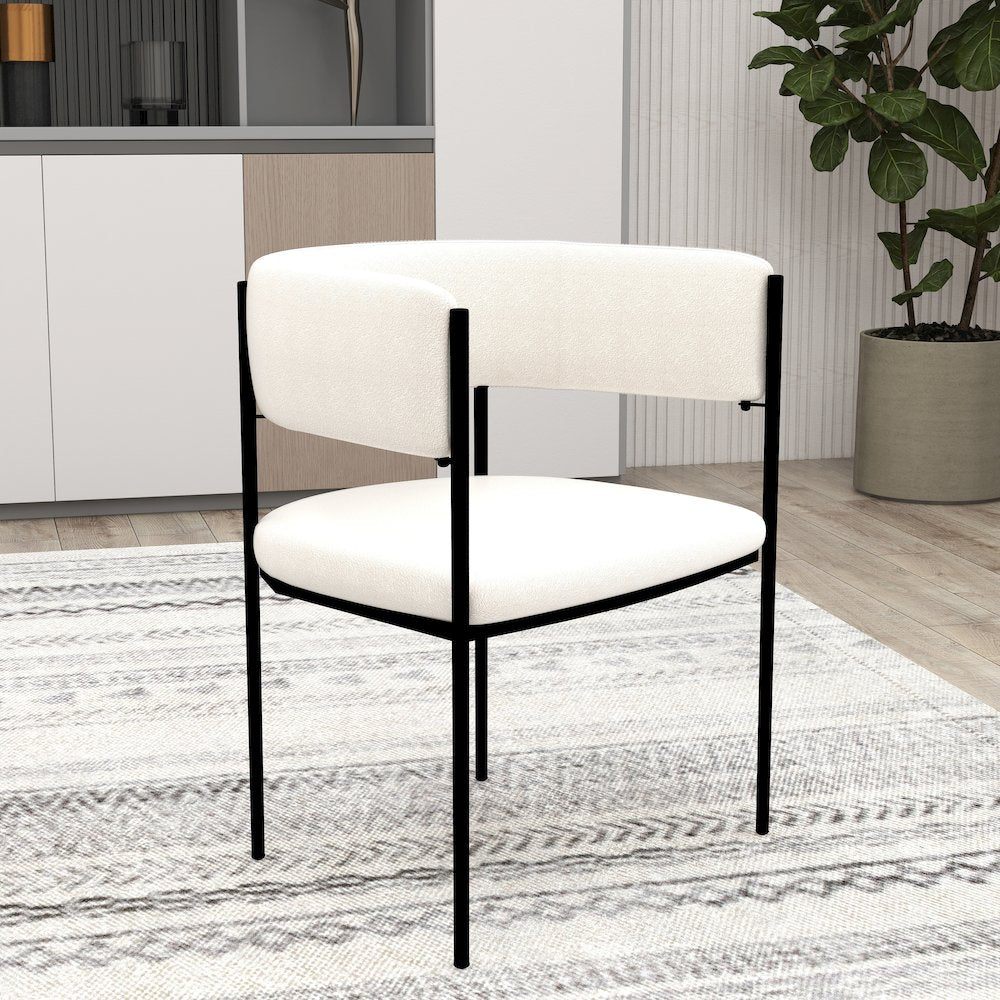 Elias Collection Modern Dining Chair in Light Grey Velvet - Set of 4