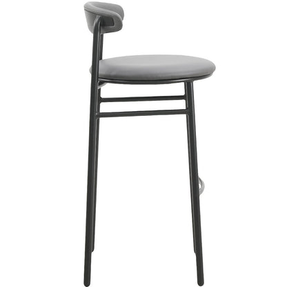 Lume Collection Modern Bar Stool in Charcoal Set of 2