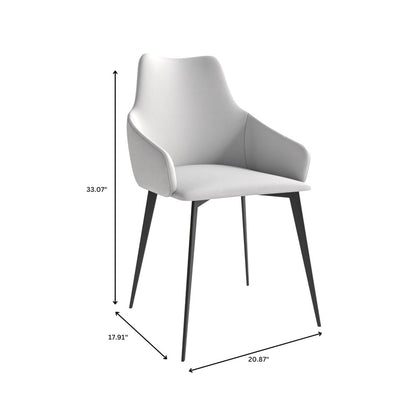 Sonnet Series Modern Dining Chair in Coconut White Fabric - Set of 2