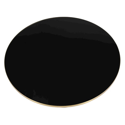 Tully Collection Glass Coffee Table Grey glass, Gold Rim with Black Glass top