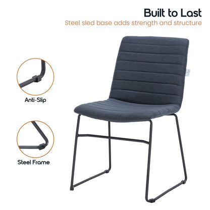 Zylar Series Office Guest Chair in Dark Blue Fabric