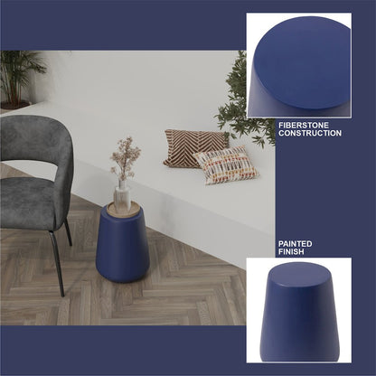 Modern Side End Table Glint Series In Saphire Blue