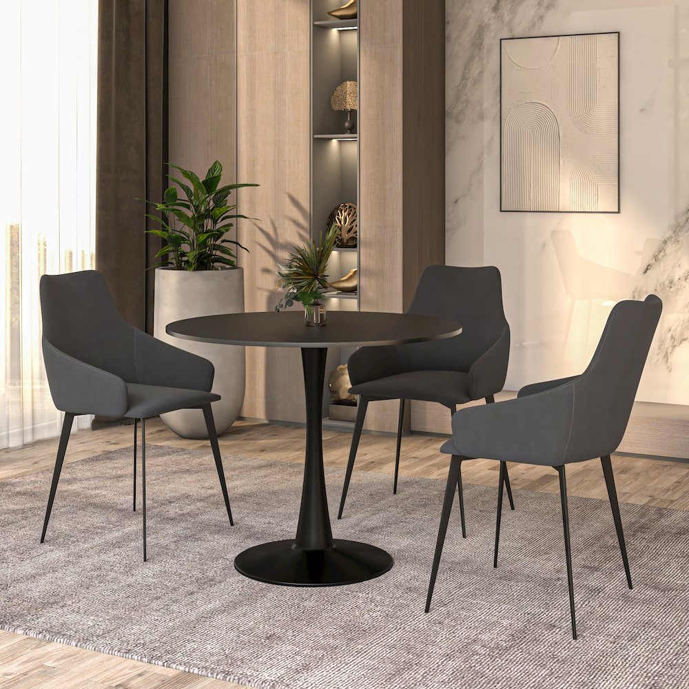 Bristol Mid-Century Modern Round Dining Table